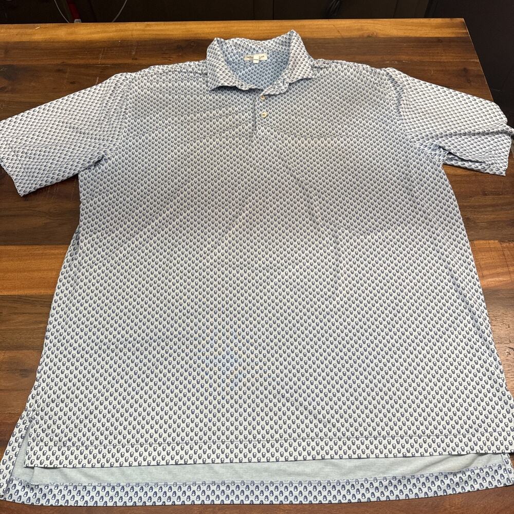 Peter Millar Summer Comfort Men's Short Sleeve Polo Shirt 2XL Skull Print - Picture 2 of 6